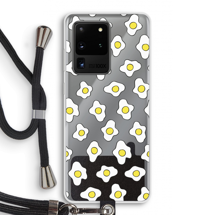 Spiegeleitjes: Samsung Galaxy S20 Ultra Transparant Hoesje met koord