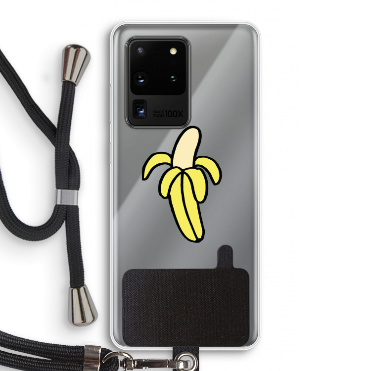 Banana: Samsung Galaxy S20 Ultra Transparant Hoesje met koord