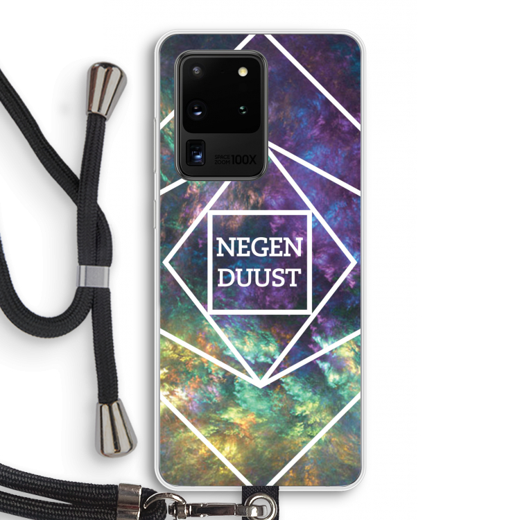 Negenduust ruimte: Samsung Galaxy S20 Ultra Transparant Hoesje met koord