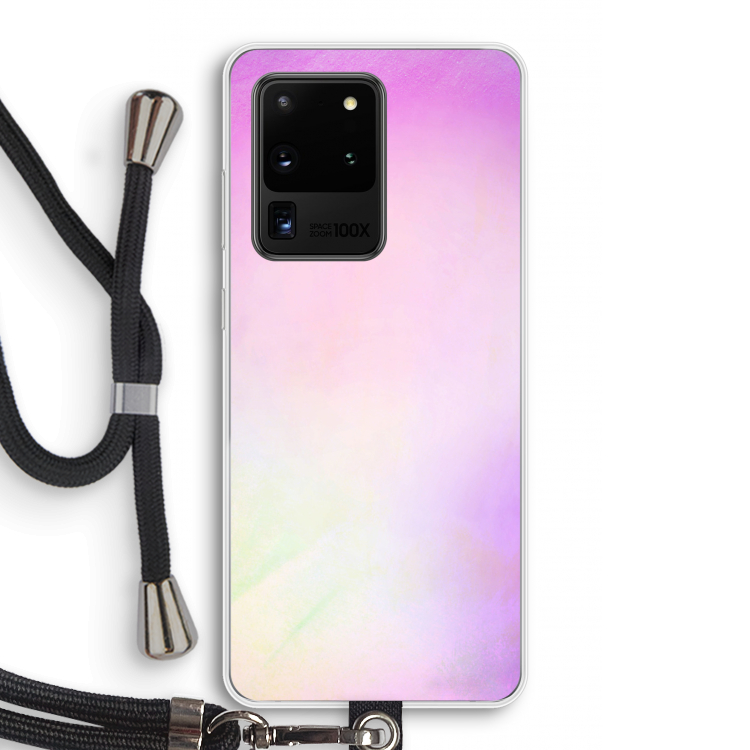 Flow mist pastel: Samsung Galaxy S20 Ultra Transparant Hoesje met koord