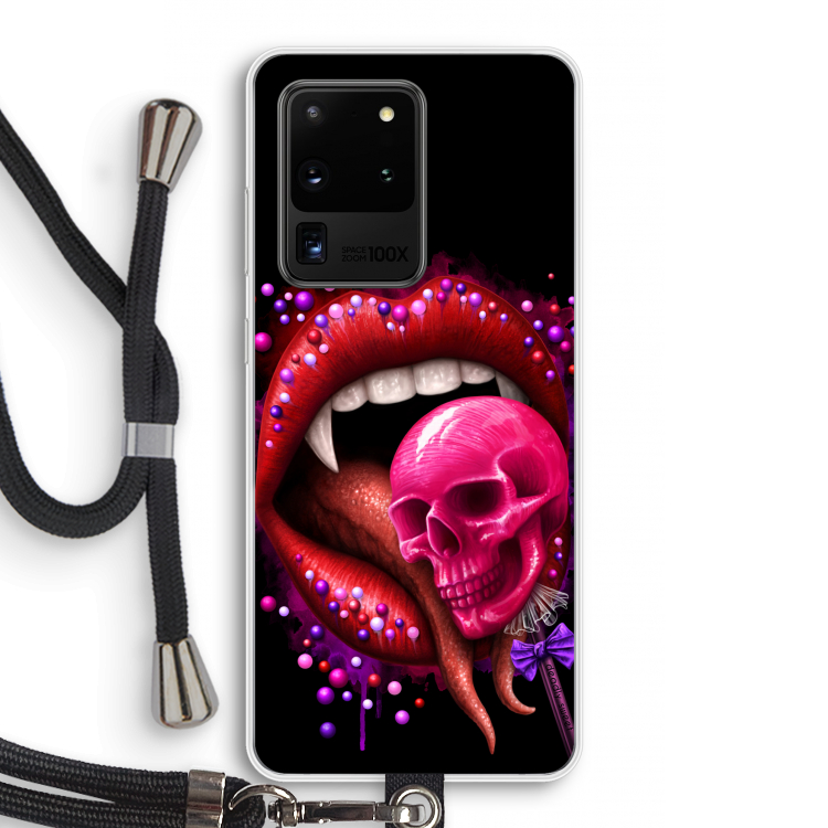 Dodelijk zoet: Samsung Galaxy S20 Ultra Transparant Hoesje met koord