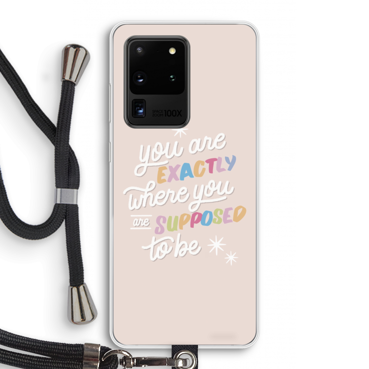 Right Place: Samsung Galaxy S20 Ultra Transparant Hoesje met koord