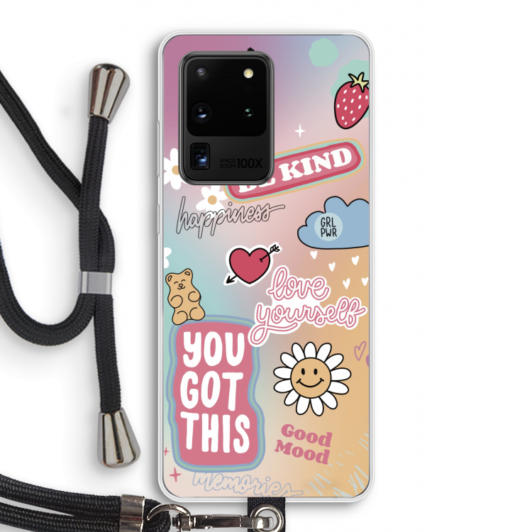 Positivity: Samsung Galaxy S20 Ultra Transparant Hoesje met koord