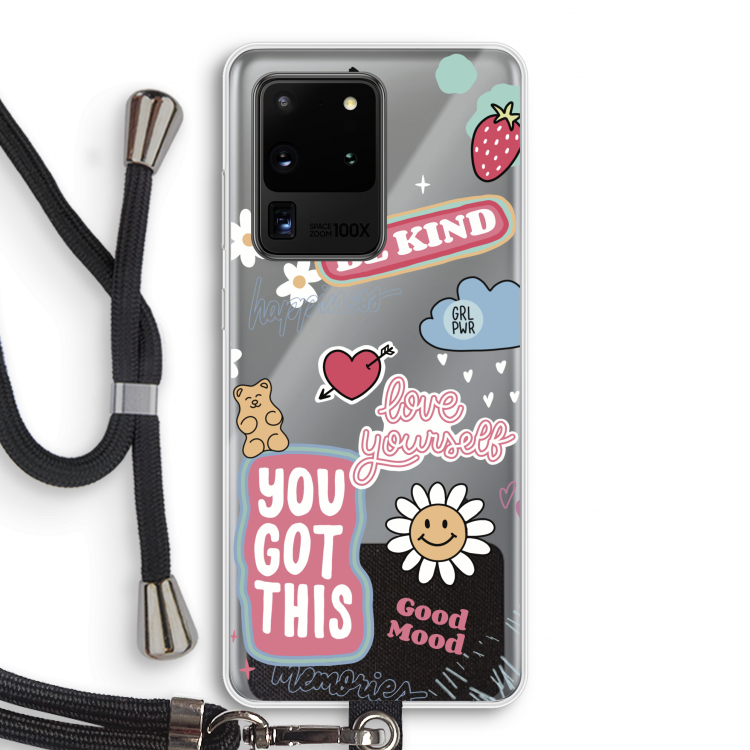 Positivity: Samsung Galaxy S20 Ultra Transparant Hoesje met koord