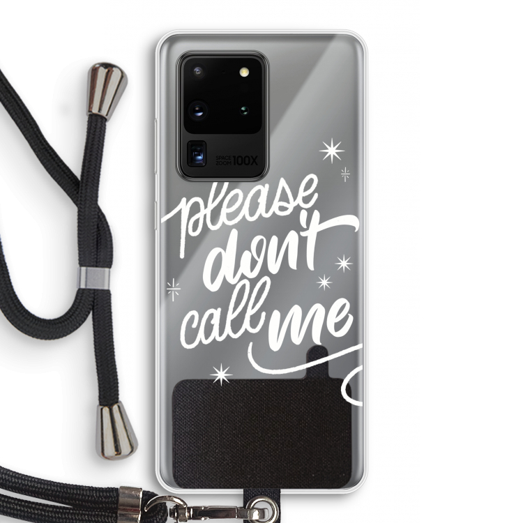 Don't call: Samsung Galaxy S20 Ultra Transparant Hoesje met koord