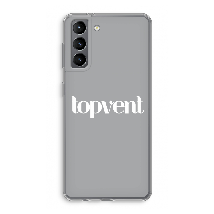 Topvent Grijs Wit: Samsung Galaxy S21 Transparant Hoesje