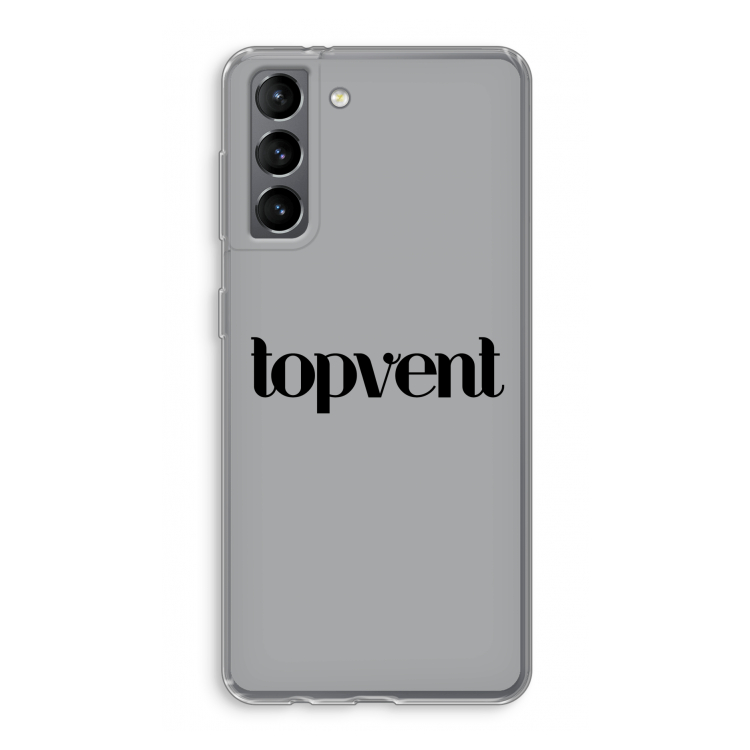 Topvent Grijs Zwart: Samsung Galaxy S21 Transparant Hoesje