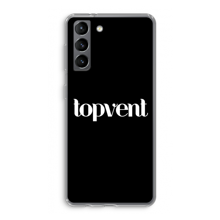 Topvent Zwart: Samsung Galaxy S21 Transparant Hoesje