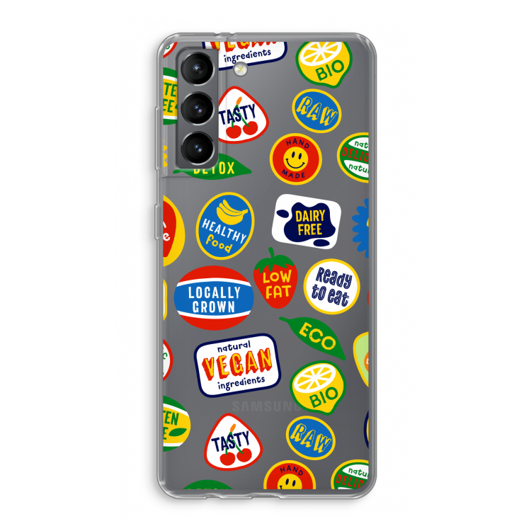 Fruitsticker: Samsung Galaxy S21 Transparant Hoesje