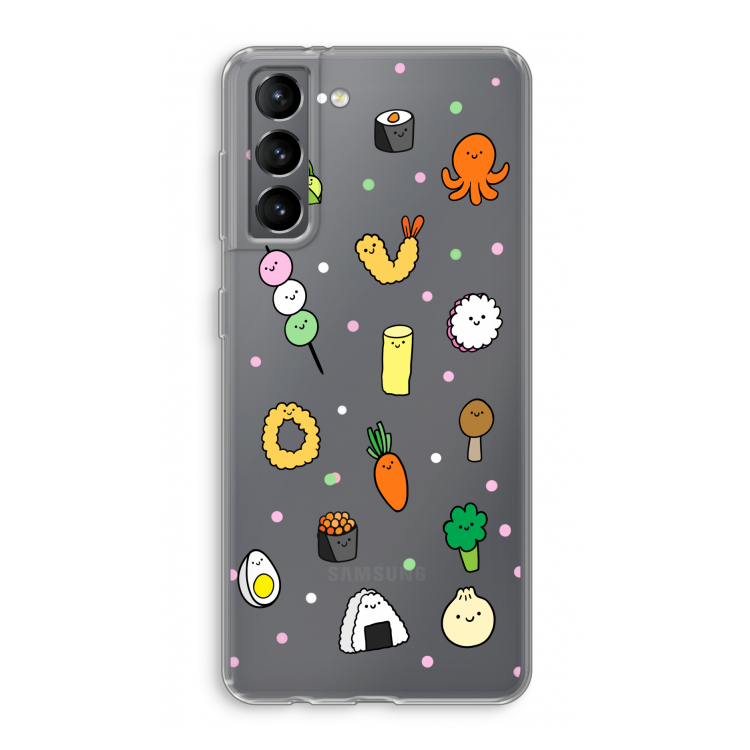 Happy bento friends: Samsung Galaxy S21 Transparant Hoesje