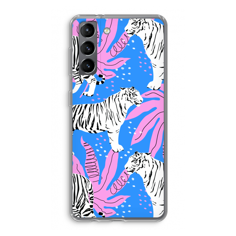 Tijger: Samsung Galaxy S21 Transparant Hoesje