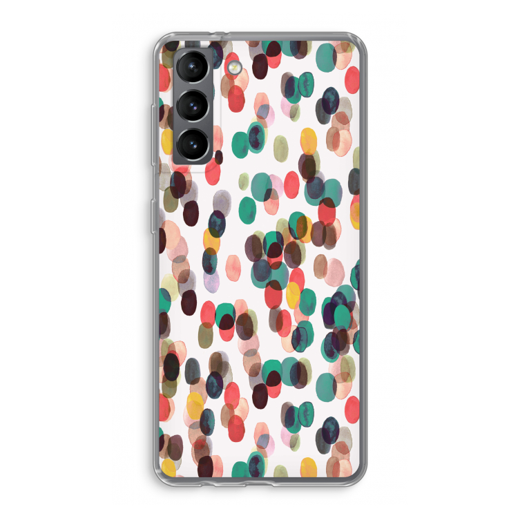 Tropical Dots: Samsung Galaxy S21 Transparant Hoesje