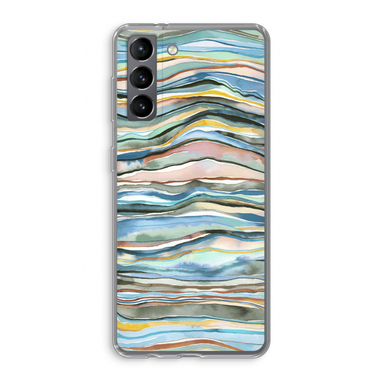 Watercolor Agate: Samsung Galaxy S21 Transparant Hoesje