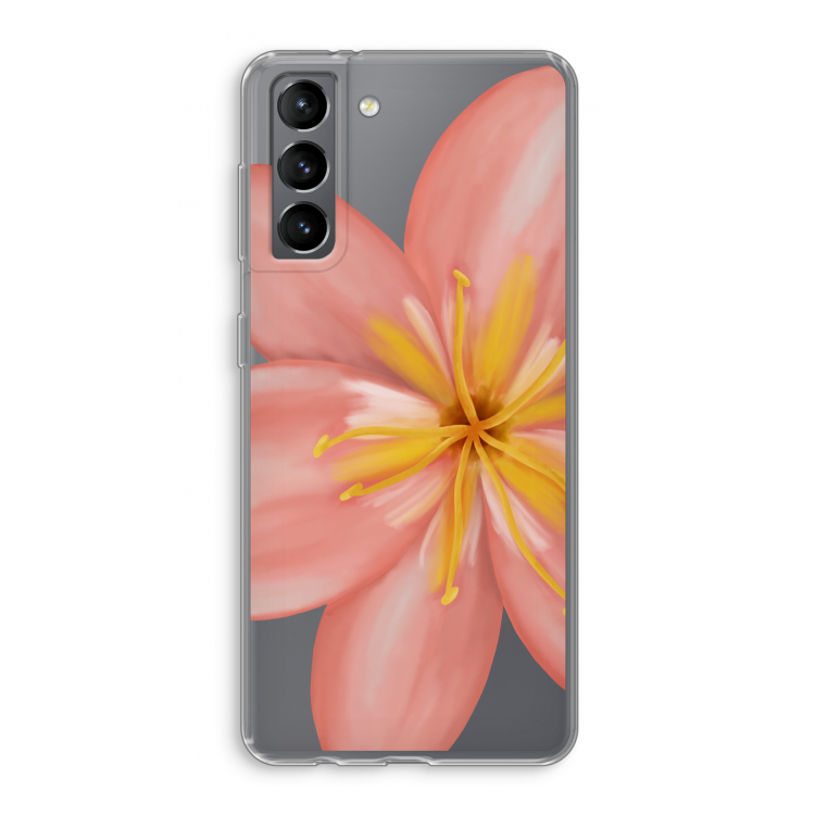 Pink Ellila Flower: Samsung Galaxy S21 Transparant Hoesje