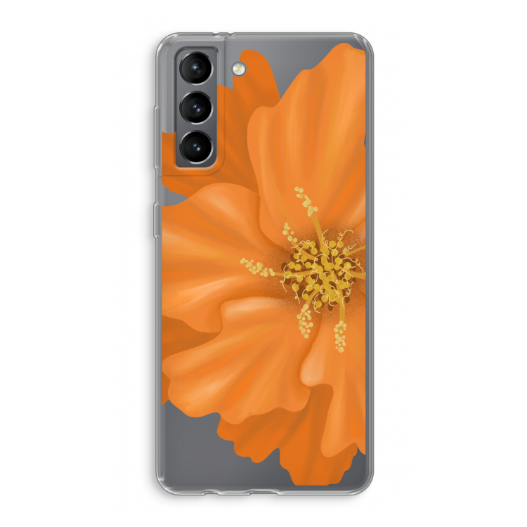 Orange Ellila flower: Samsung Galaxy S21 Transparant Hoesje