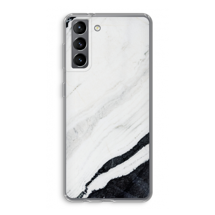 Elegante marmer: Samsung Galaxy S21 Transparant Hoesje