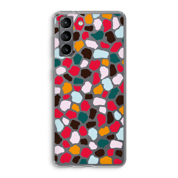 Colored Giraffe: Samsung Galaxy S21 Transparant Hoesje