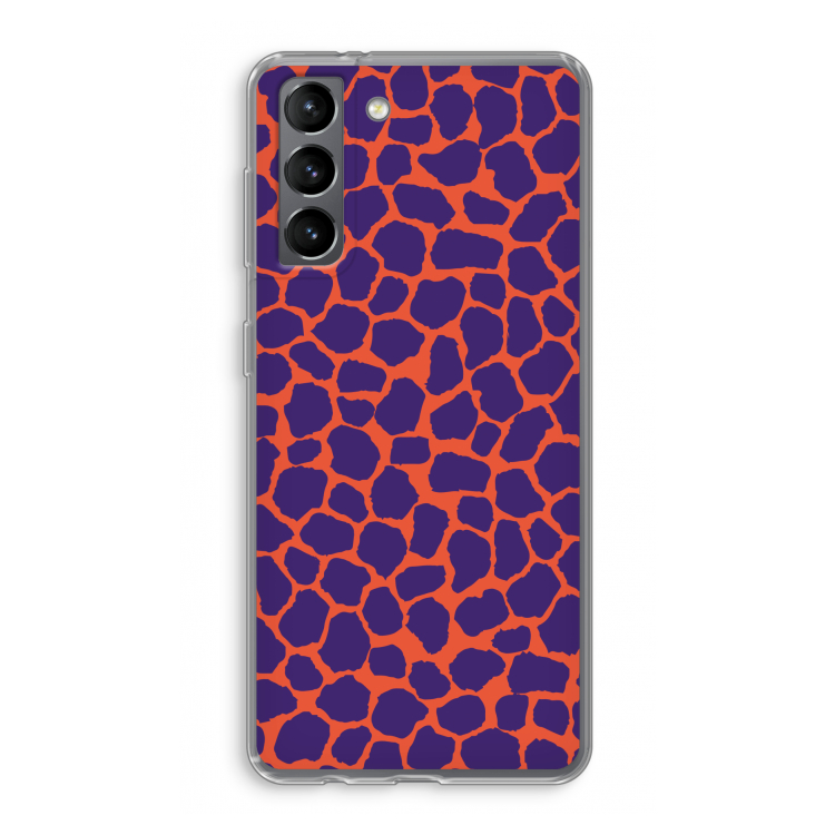 Purple Giraffe: Samsung Galaxy S21 Transparant Hoesje