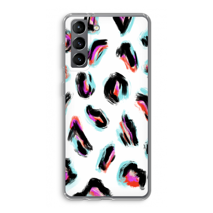 Cheetah color: Samsung Galaxy S21 Transparant Hoesje