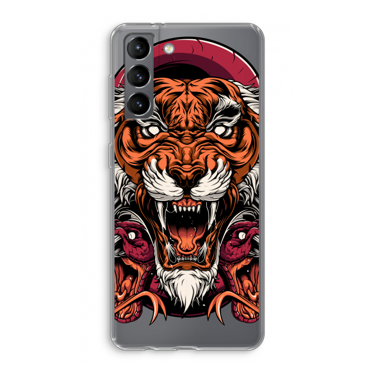 Tiger and Rattlesnakes: Samsung Galaxy S21 Transparant Hoesje