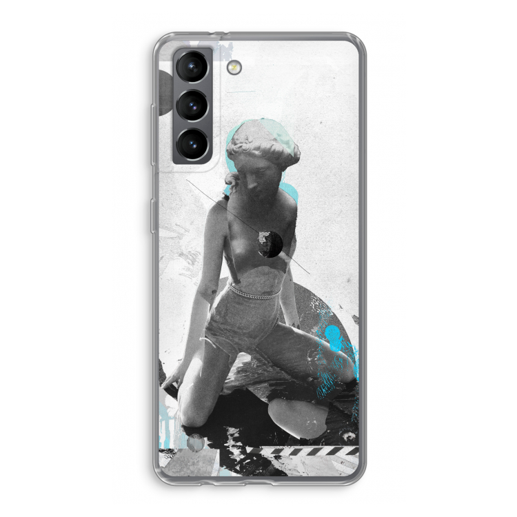 I will not feel a thing: Samsung Galaxy S21 Transparant Hoesje