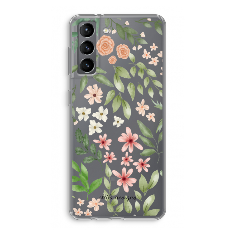 Botanical sweet flower heaven: Samsung Galaxy S21 Transparant Hoesje