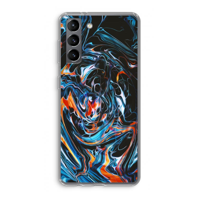 Black Unicorn: Samsung Galaxy S21 Transparant Hoesje