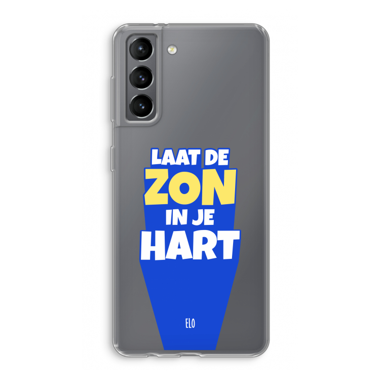 Laat de zon in je hart: Samsung Galaxy S21 Transparant Hoesje