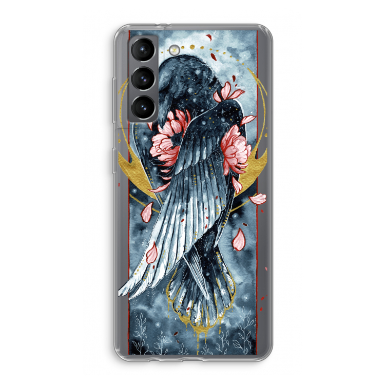Golden Raven: Samsung Galaxy S21 Transparant Hoesje