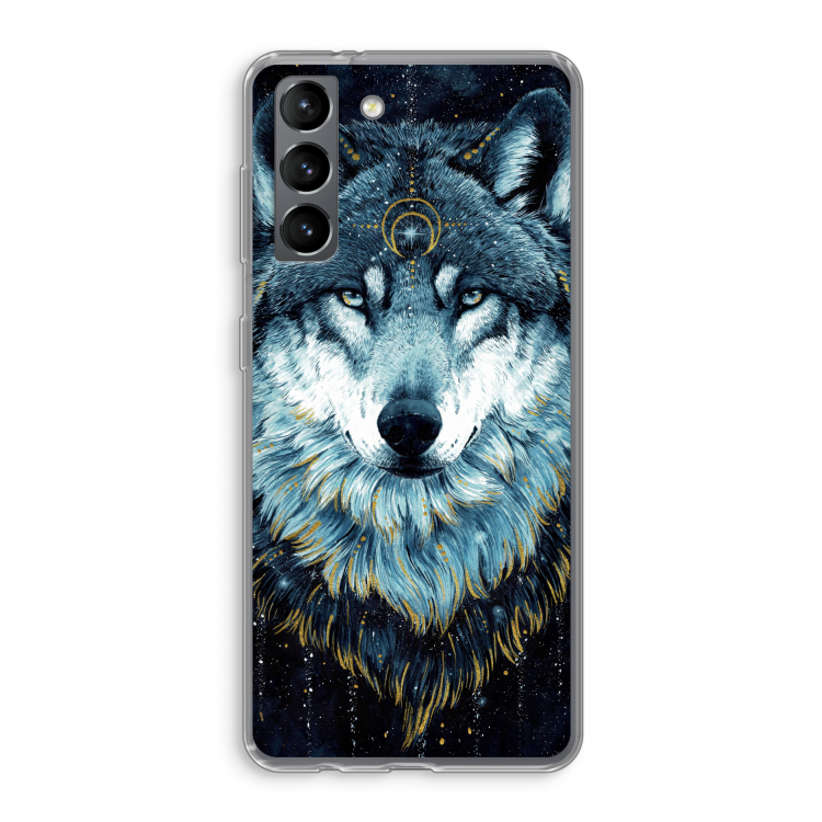 Darkness Wolf: Samsung Galaxy S21 Transparant Hoesje