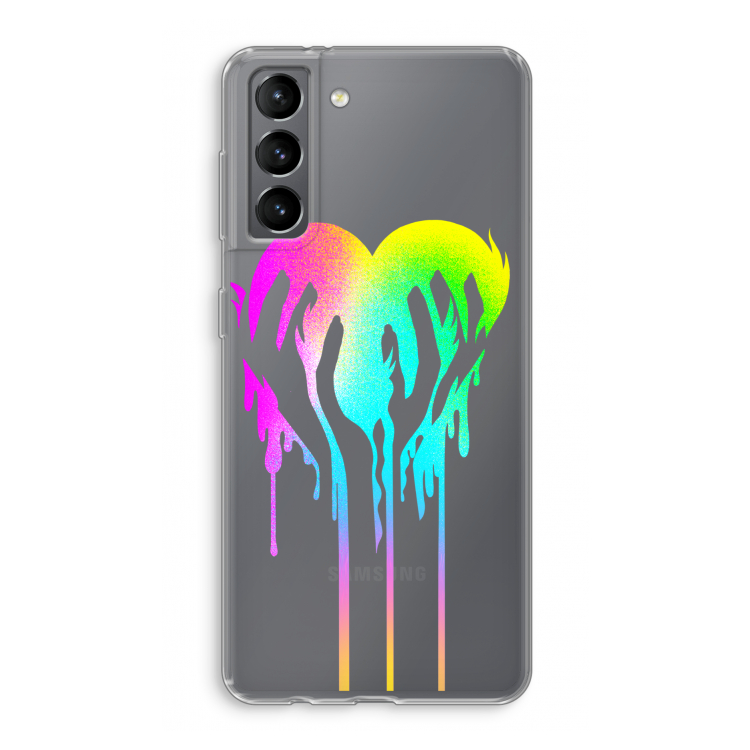 Hold My Heart: Samsung Galaxy S21 Transparant Hoesje