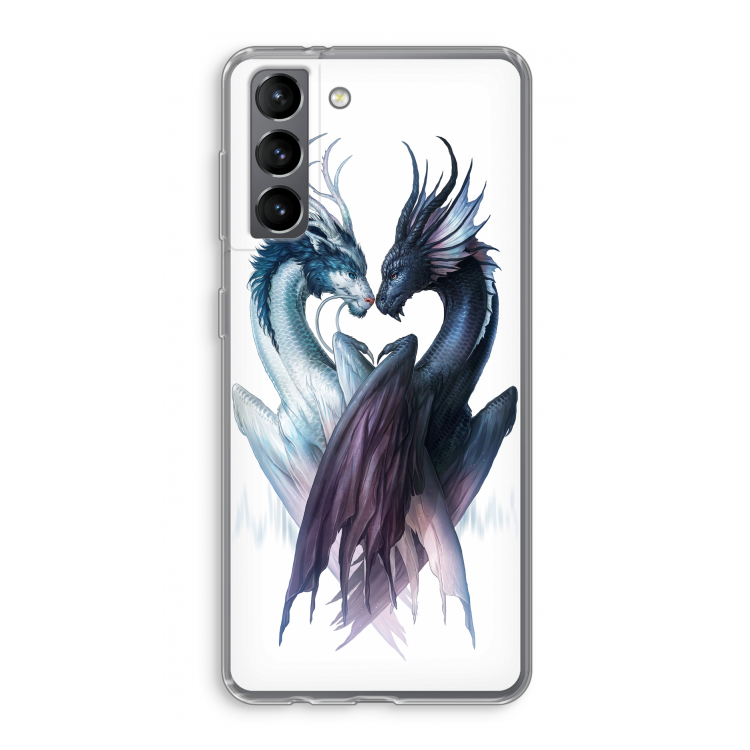 Yin Yang Dragons: Samsung Galaxy S21 Transparant Hoesje