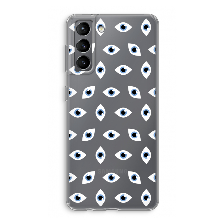 Eyes pattern: Samsung Galaxy S21 Transparant Hoesje