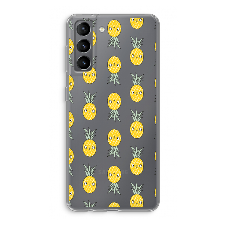 Ananas: Samsung Galaxy S21 Transparant Hoesje