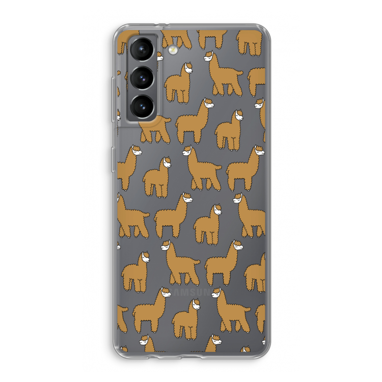 Alpacas: Samsung Galaxy S21 Transparant Hoesje