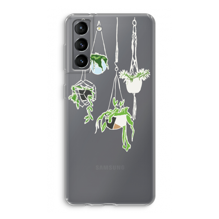 Hang In There: Samsung Galaxy S21 Transparant Hoesje