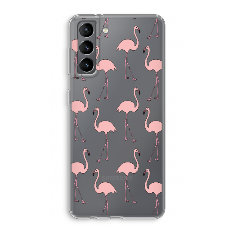 Anything Flamingoes: Samsung Galaxy S21 Transparant Hoesje