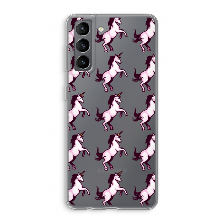 Musketon Unicorn: Samsung Galaxy S21 Transparant Hoesje
