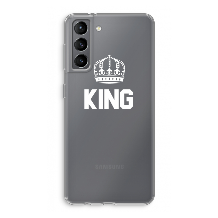 King zwart: Samsung Galaxy S21 Transparant Hoesje