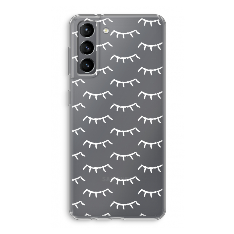 Wimpers: Samsung Galaxy S21 Transparant Hoesje