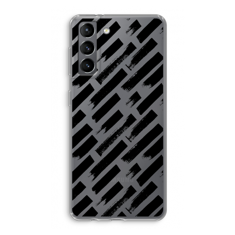 Zwarte vegen: Samsung Galaxy S21 Transparant Hoesje