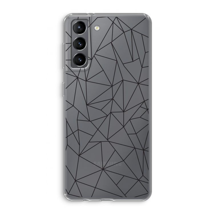 Geometrische lijnen zwart: Samsung Galaxy S21 Transparant Hoesje
