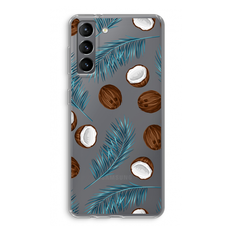 Kokosnoot roze: Samsung Galaxy S21 Transparant Hoesje