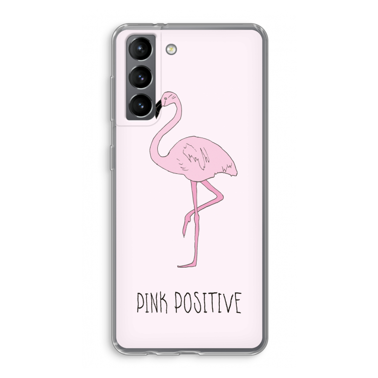 Pink positive: Samsung Galaxy S21 Transparant Hoesje