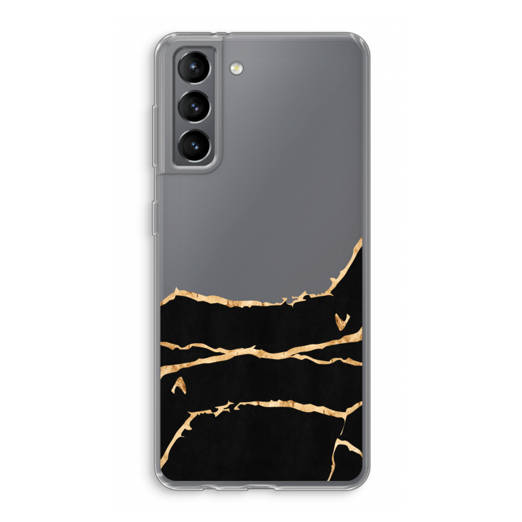 Gouden marmer: Samsung Galaxy S21 Transparant Hoesje