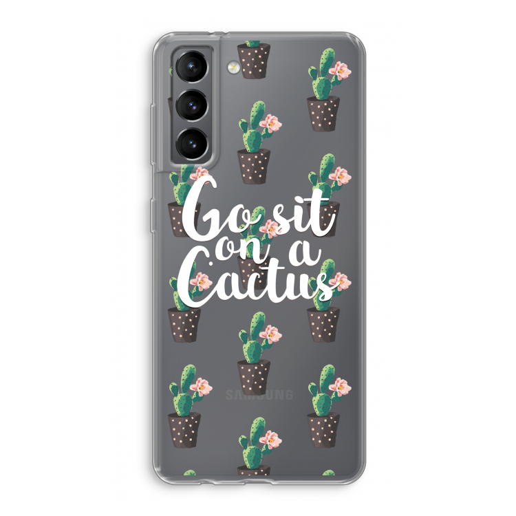 Cactus quote: Samsung Galaxy S21 Transparant Hoesje