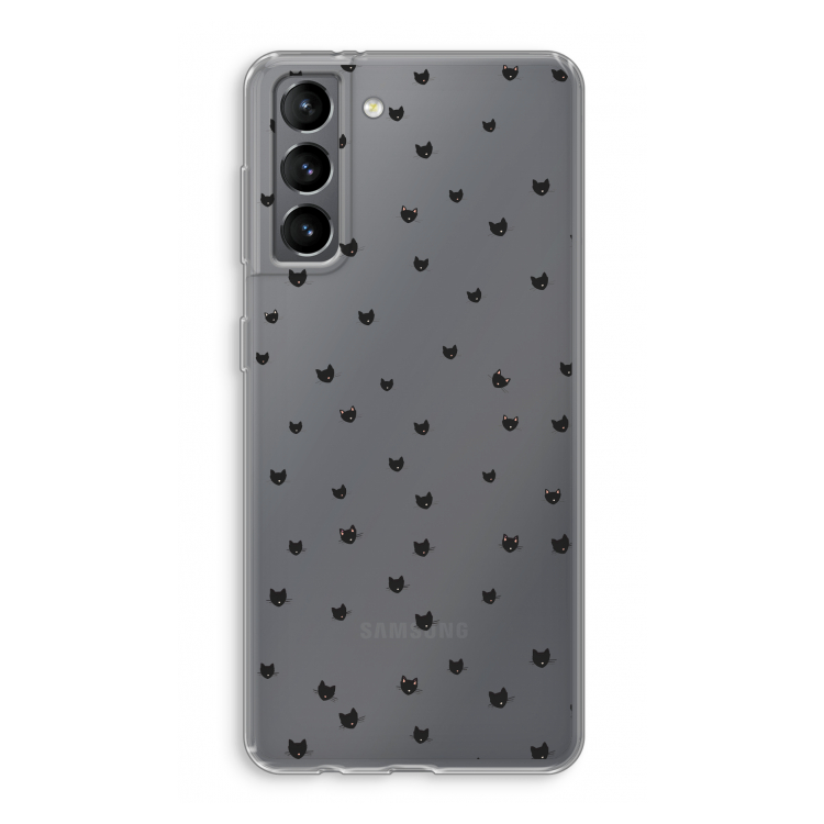 Kleine kattenkopjes: Samsung Galaxy S21 Transparant Hoesje