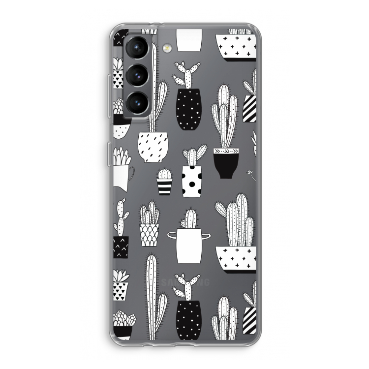 Cactusmotief: Samsung Galaxy S21 Transparant Hoesje
