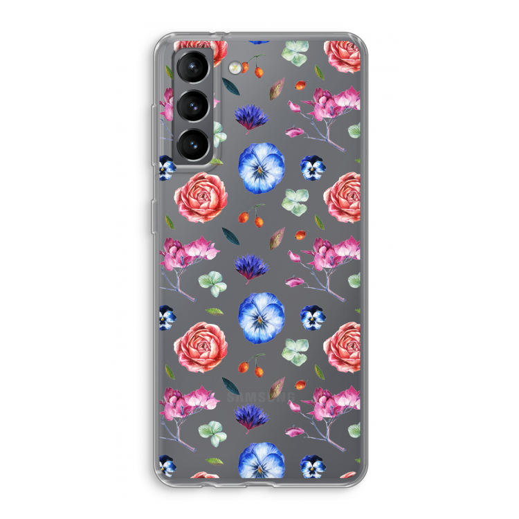 Bloemetjes: Samsung Galaxy S21 Transparant Hoesje