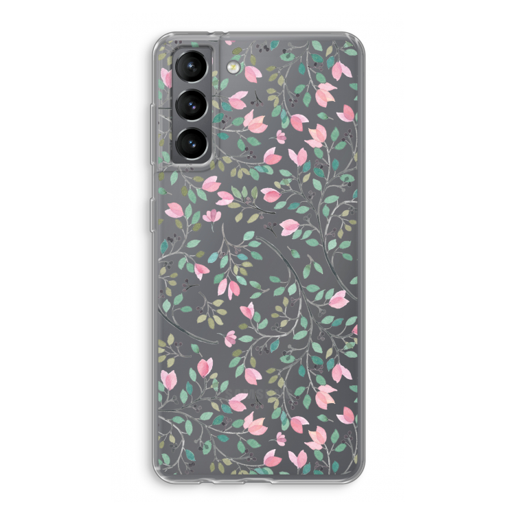 Sierlijke bloemen: Samsung Galaxy S21 Transparant Hoesje